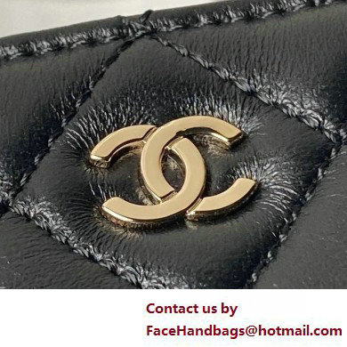 Chanel Lambskin  &  Gold-Tone Metal Clutch with Chain Bag AP4000 Black 2025